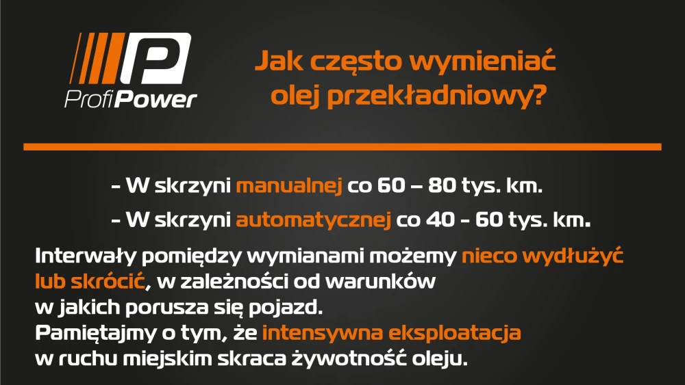 Jak często wymieniać olej przekładniowy